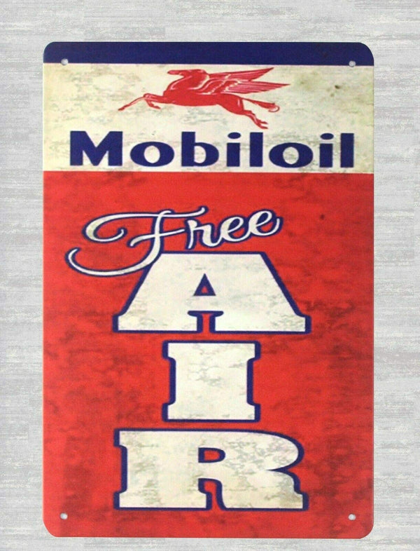 Retro Mobiloil Pegasus Tin Sign Wall Art Decor 8 x 12